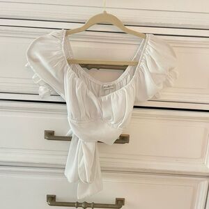 White tie crop tank size small